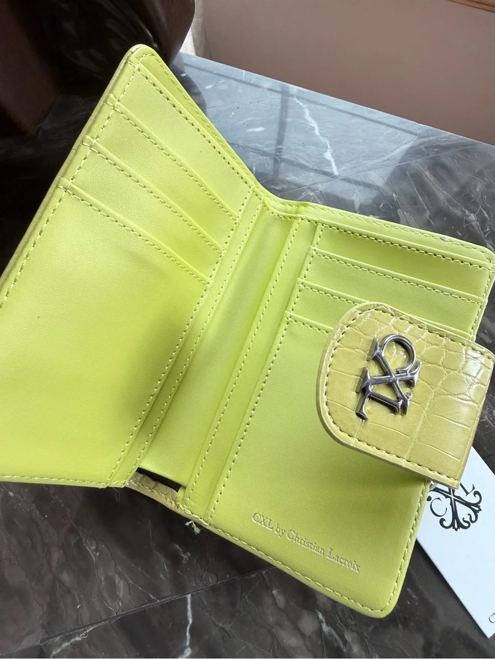 New With Tags Lime Croc-Embossed Phone Wallet Case